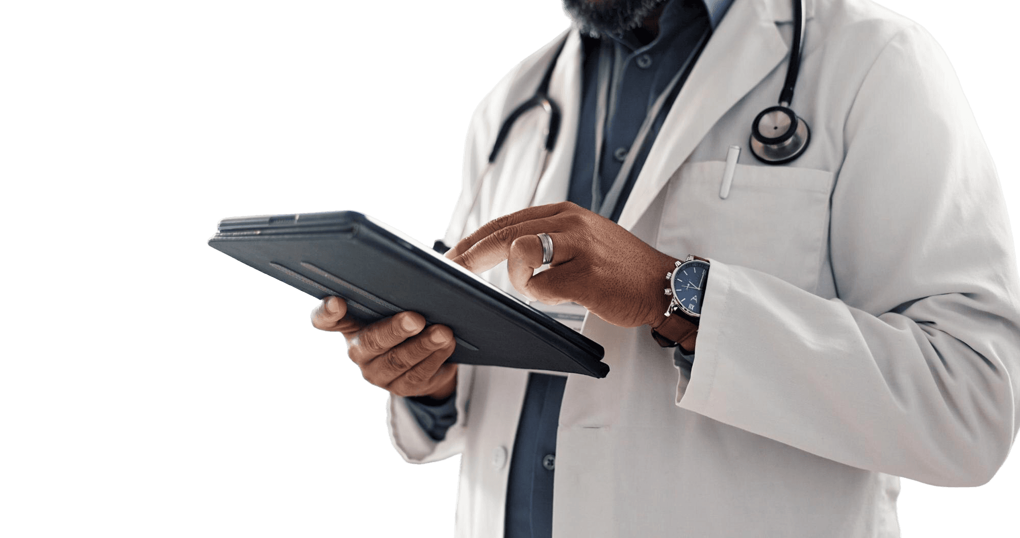 Praticien saisissant une observation sur tablette